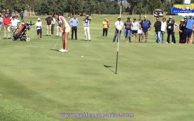Segundo hoyo de playoff entre Lilas Pinthier y Cayetana Fernández. RCGT Copa S.M. La Reina.