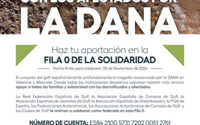 El Golf español se solidariza con los afectados por la DANA