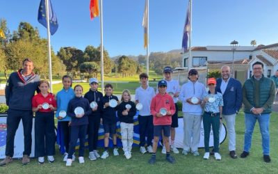 Luis Abeledo e Isabel Ping Martínez en cadetes, Fco. Delgado y Lucía Uribe en Infantiles y Massimo Armoni y Valeria Armas en Alevines, vencedores del I Puntuable Zonal Juvenil en el Real Club de Golf de Tenerife.