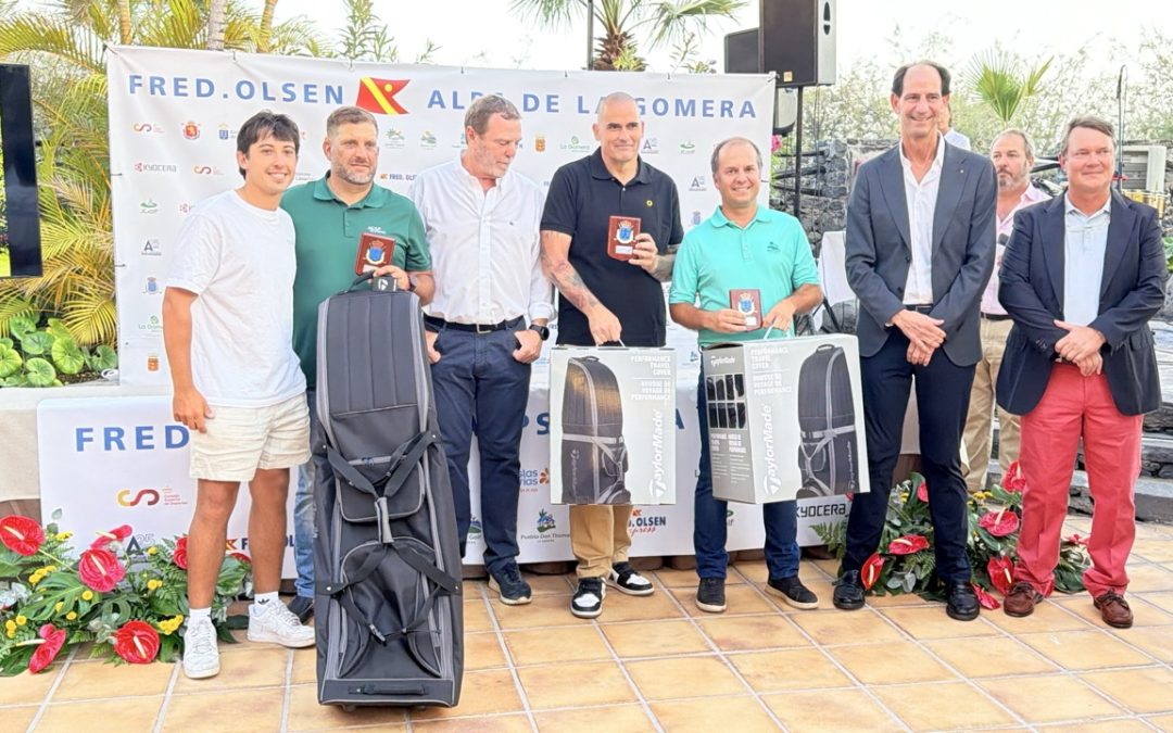 Pro-Am Fred. Olsen Alps de La Gomera 2026. Alejandro Rguez. y los amateurs Josepe Núñez, Guillermo Da Costa y Diego Pajarón, vencedores con -37